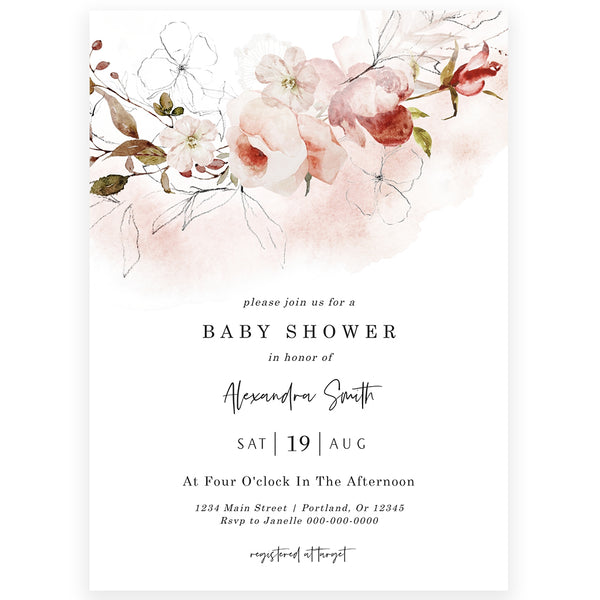 Floral Baby Shower Invitation | Forever Your Prints