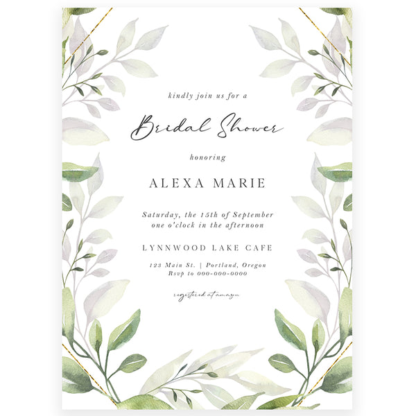 Eucalyptus Bridal Shower Invitation | Forever Your Prints