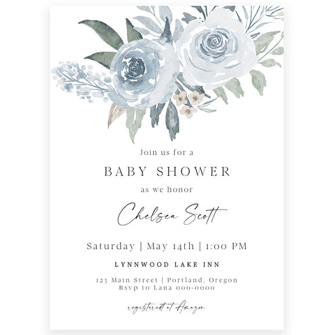 Garden Flowers Baby Shower Invitations